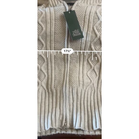 Wild Fable Women's Cable Zip Hoodie Sweatshirt Light Gray M NWT - Picture 7 of 7